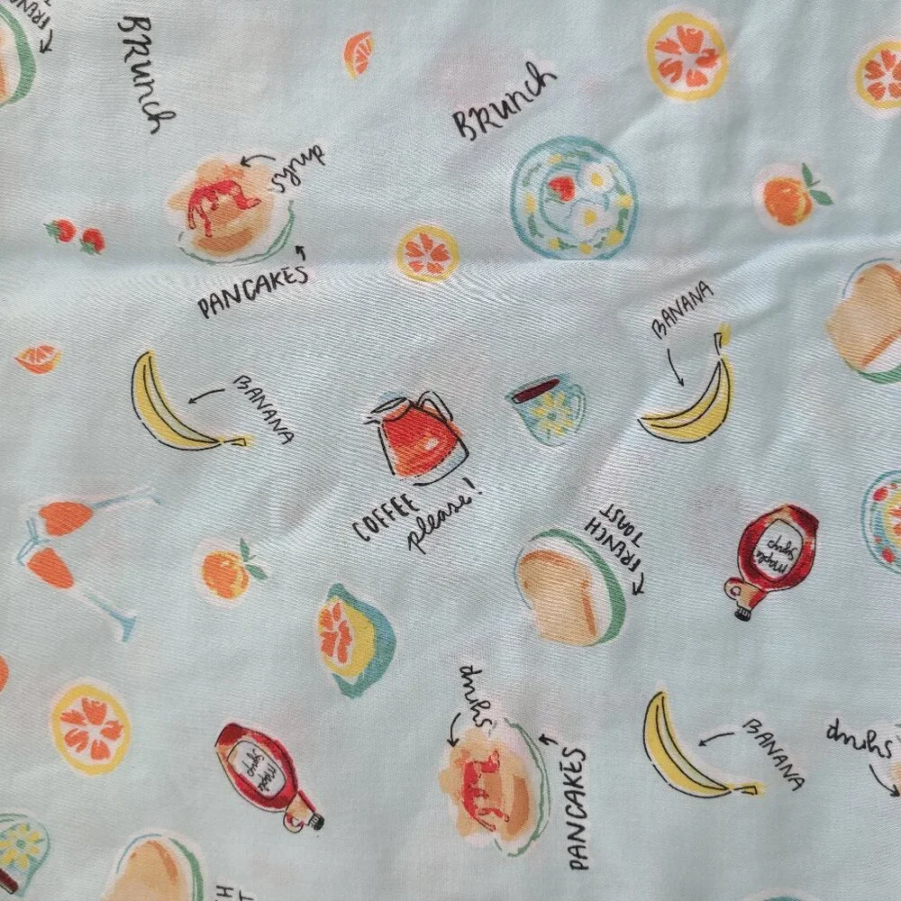 Martha Stewart Macy's Exclusive Breakfast Brunch Cotton Pillowcase Standard Blue