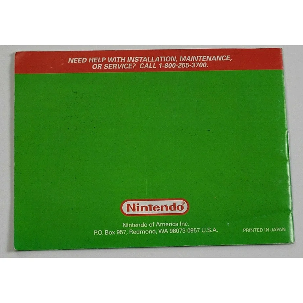 Nintendo game instruction