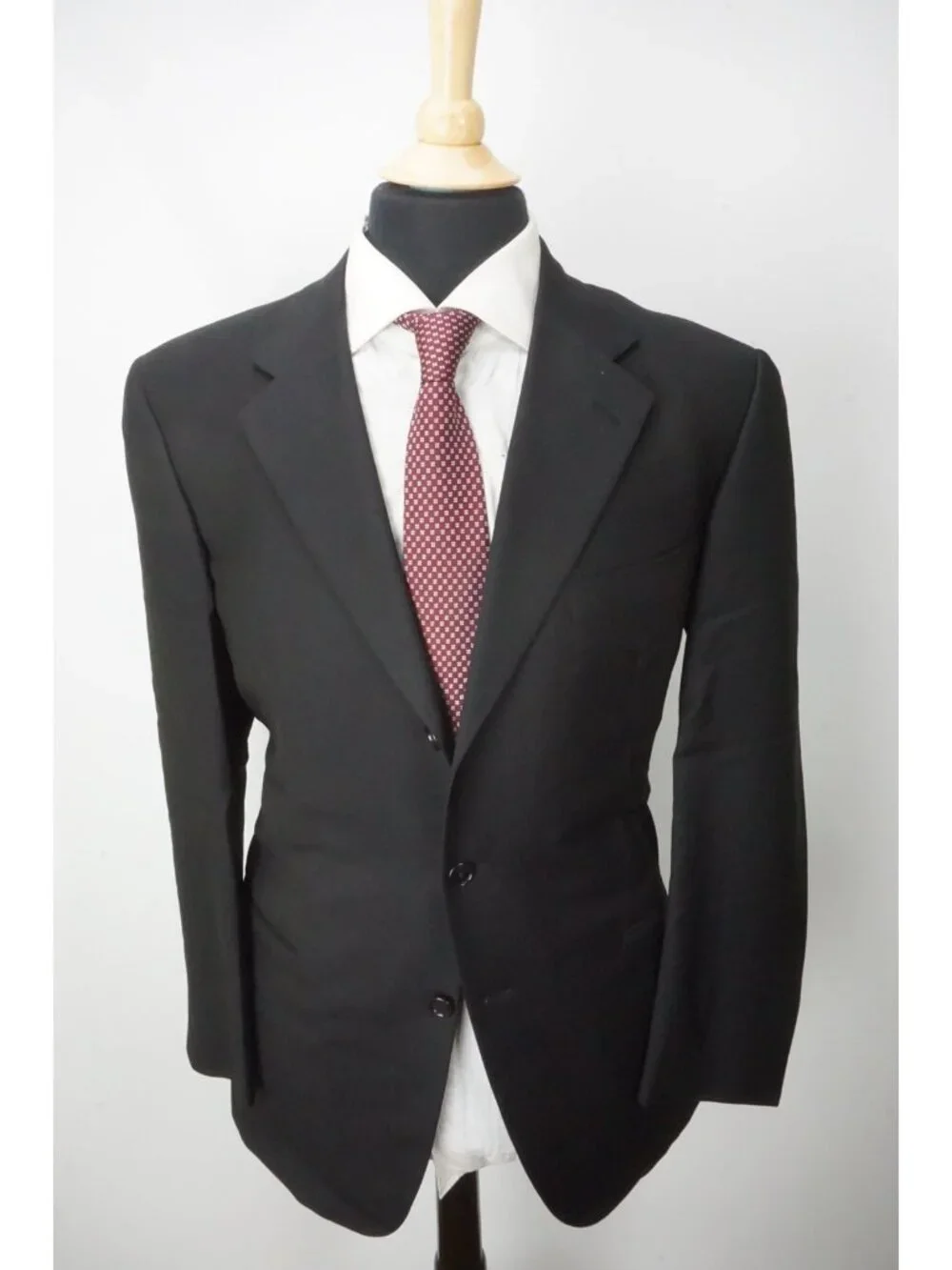 Burberry London Solid Black Wool 2 Pc Suit Jacket Pants Sz 42R BRAND NEW