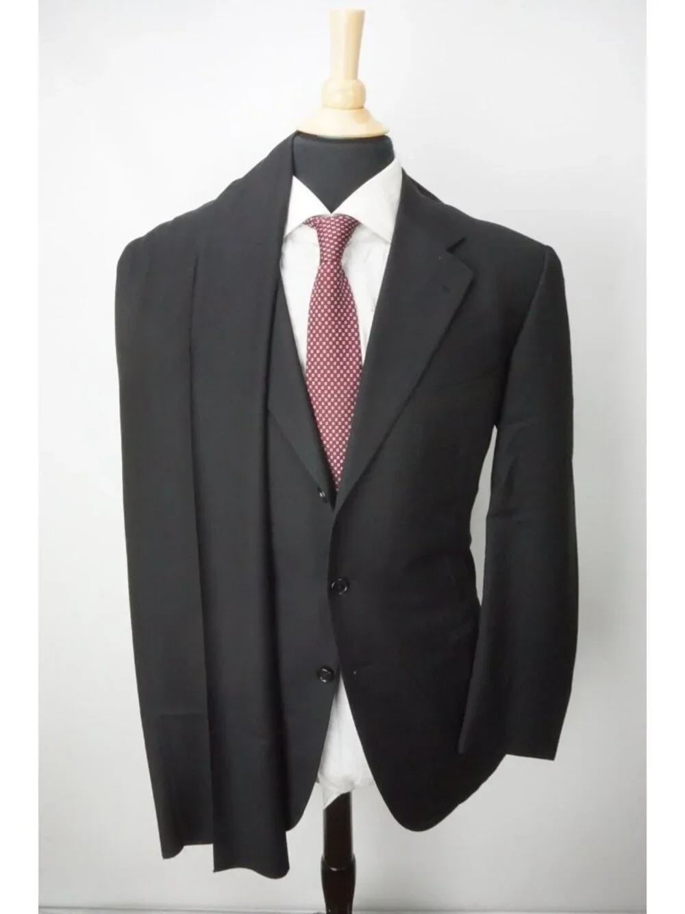 Burberry London Solid Black Wool 2 Pc Suit Jacket Pants Sz 42R BRAND NEW