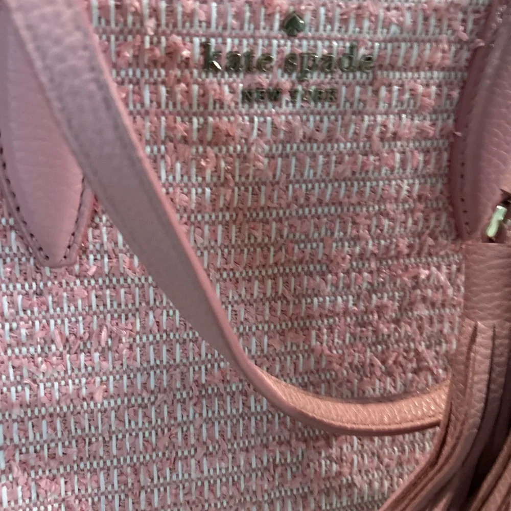 Kate Spade Pink Textured Shoulder Bag with Tassel