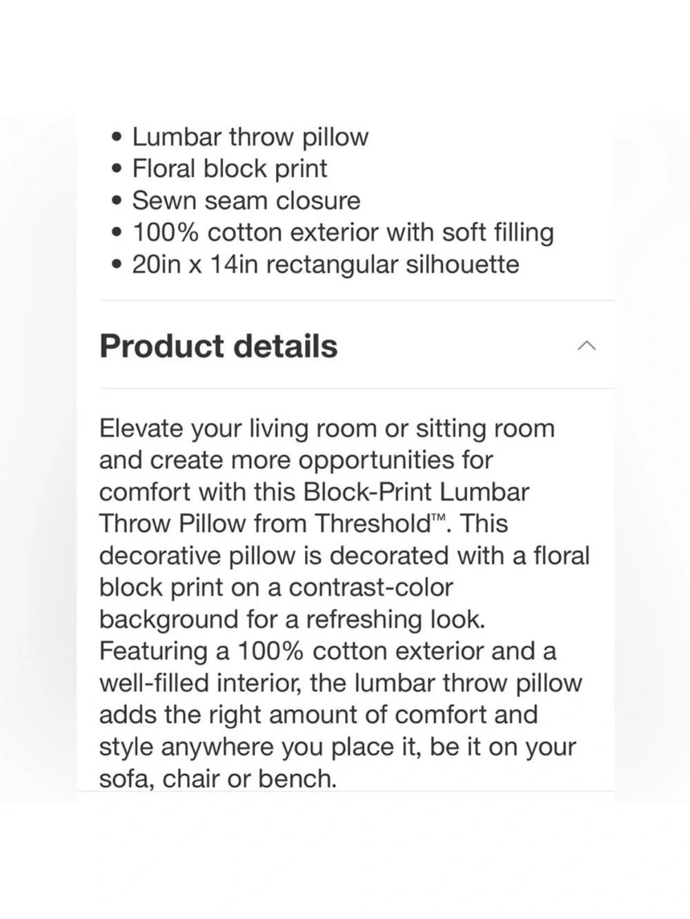 Threshold lumbar throw