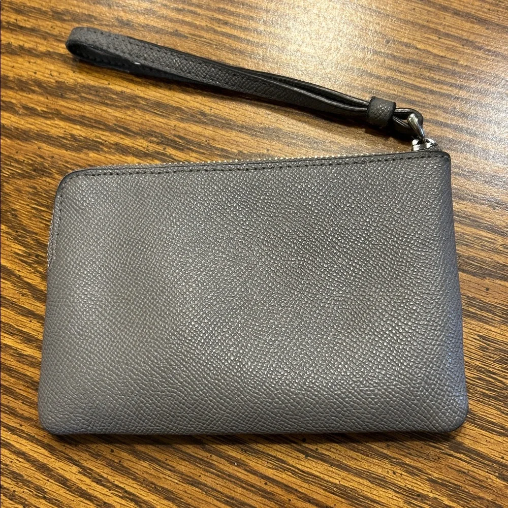 Coach leather zip