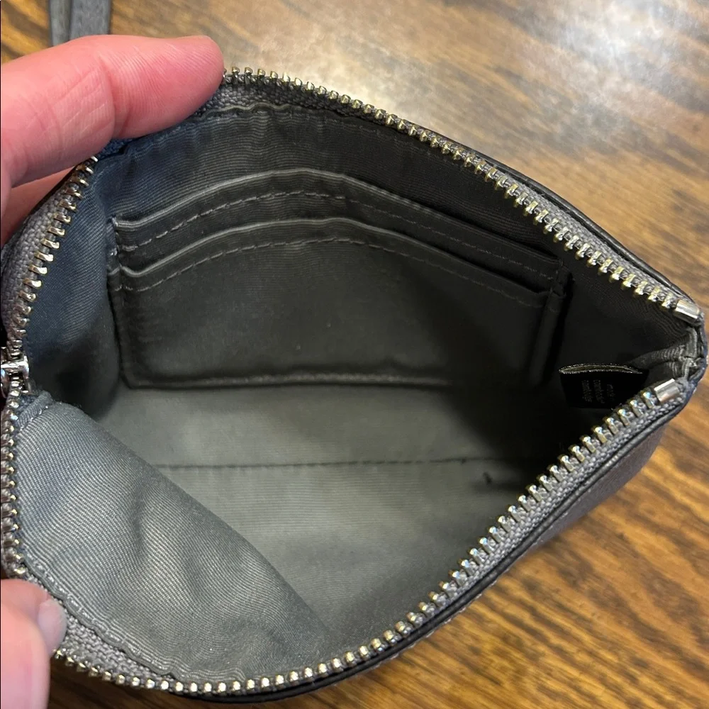 Coach leather zip
