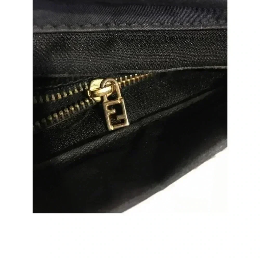 Fendi vintage black nylon satchel handbag