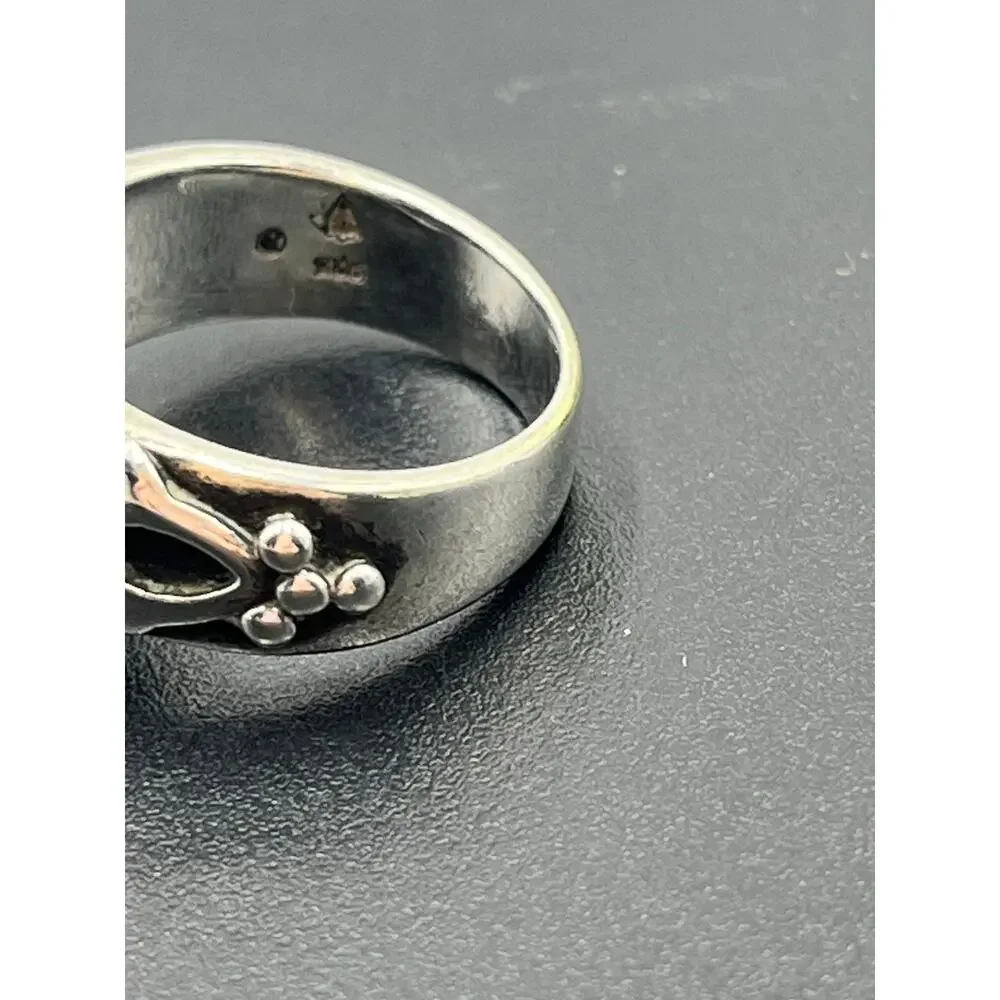 Silpada 925 Sterling‎ Silver Black Chalcedony Ring Sz 8.5, 10.13 grams #R1410