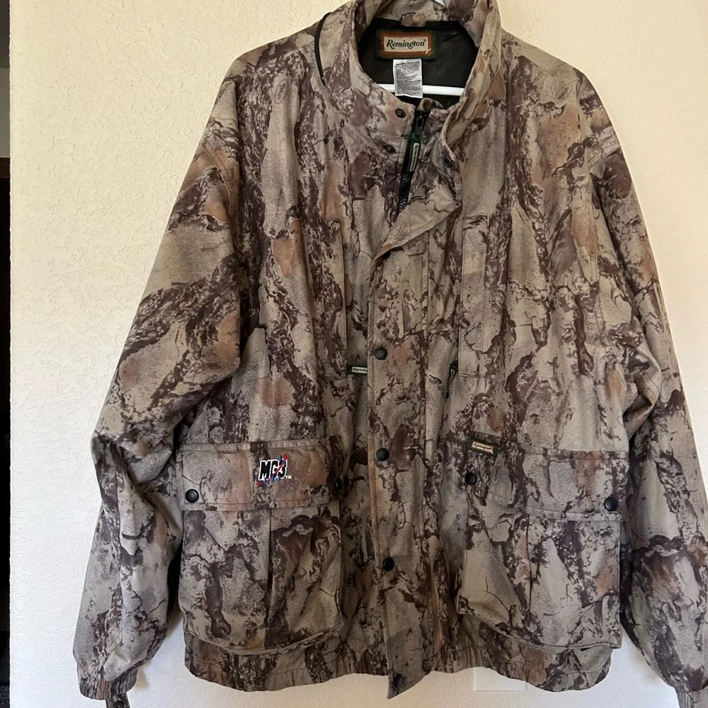 Remington Camouflage Hunting Jacket 3X Brown Camo Field Coat Outdoors Tactical