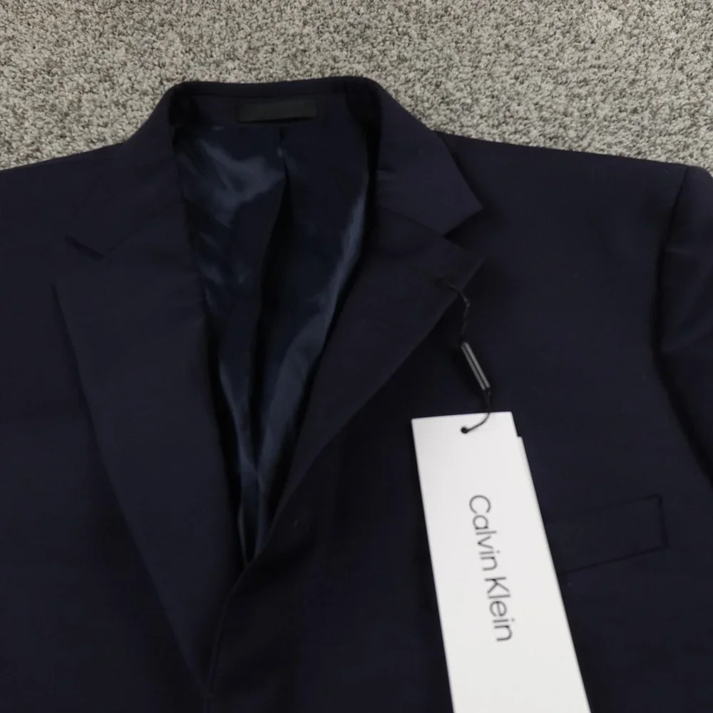 NEW Calvin Klein Blazer Mens 46R Blue Extra Slim Wool Sport Coat Suit Jacket Top