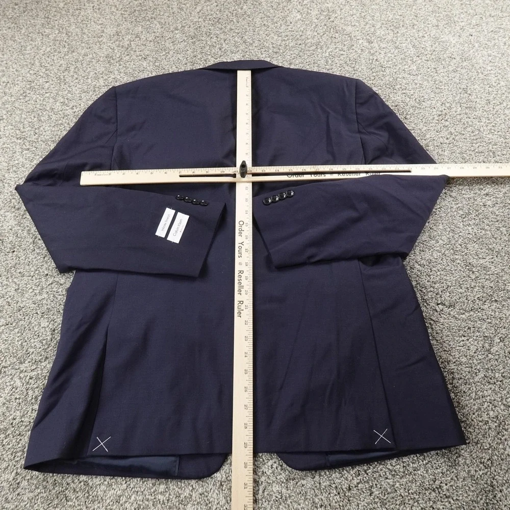 NEW Calvin Klein Blazer Mens 46R Blue Extra Slim Wool Sport Coat Suit Jacket Top