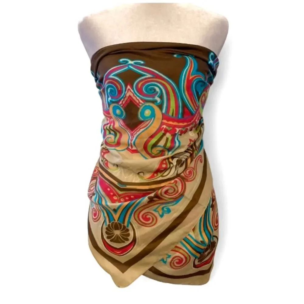Coco + Carmen Colorful Paisley Scarf Wrap Multi Use Boho NWT