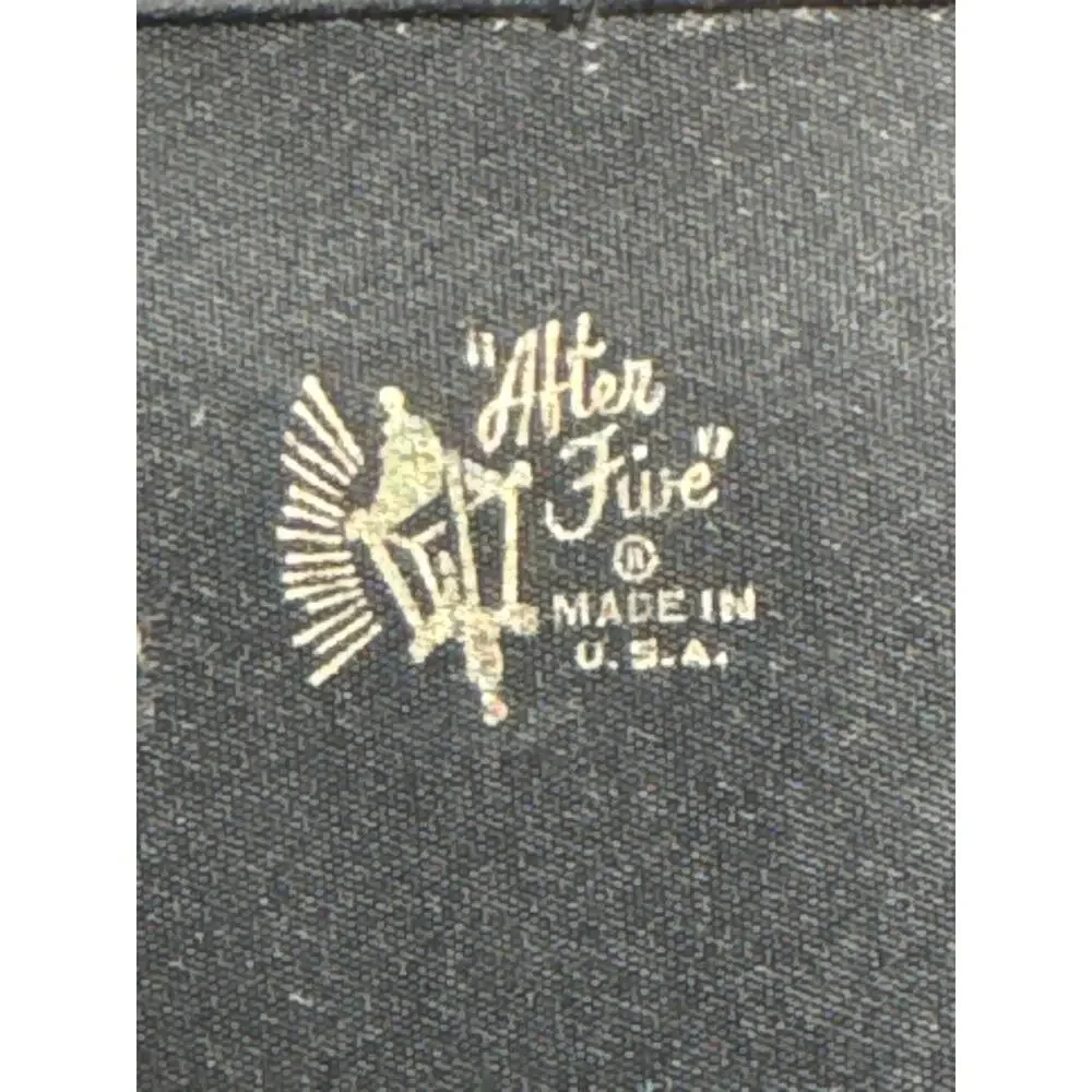 1950s After Five Black Satin Evening Clutch Rhinestone Clasp Coin Purse USA