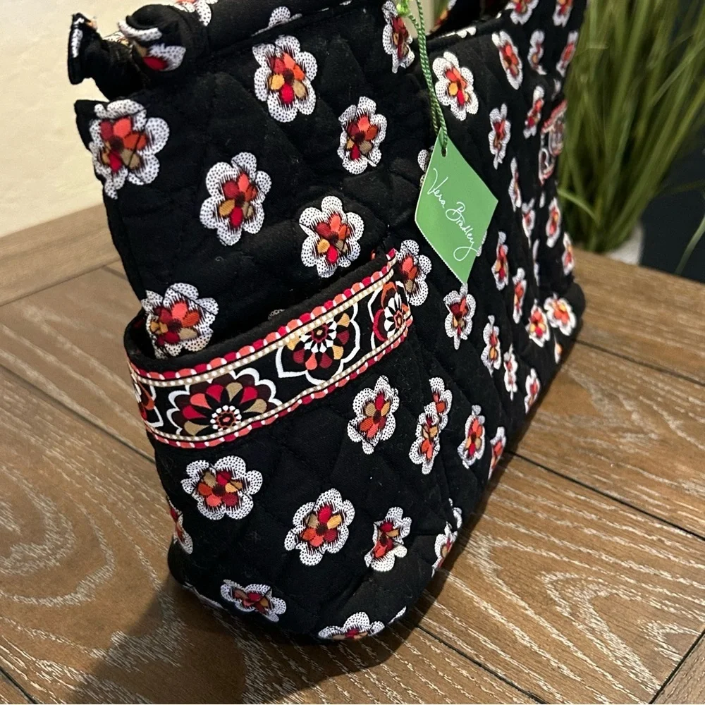 NWT Vera Bradley Women's Gabby Satchel Handbag Pattern Pirouette Black
