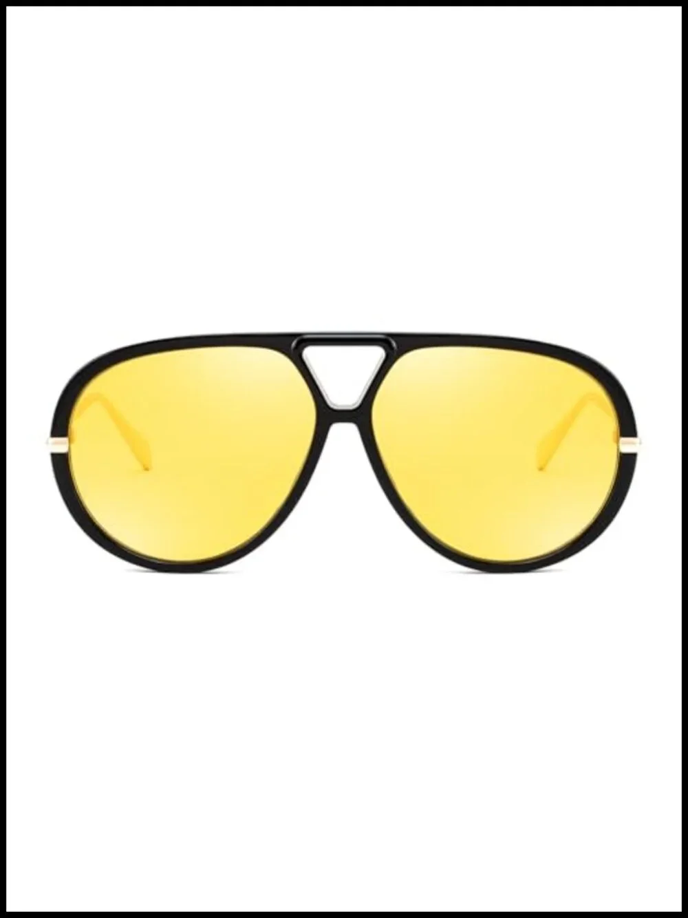 Oversized Aviator Sunglasses with UV400 Protection Shield