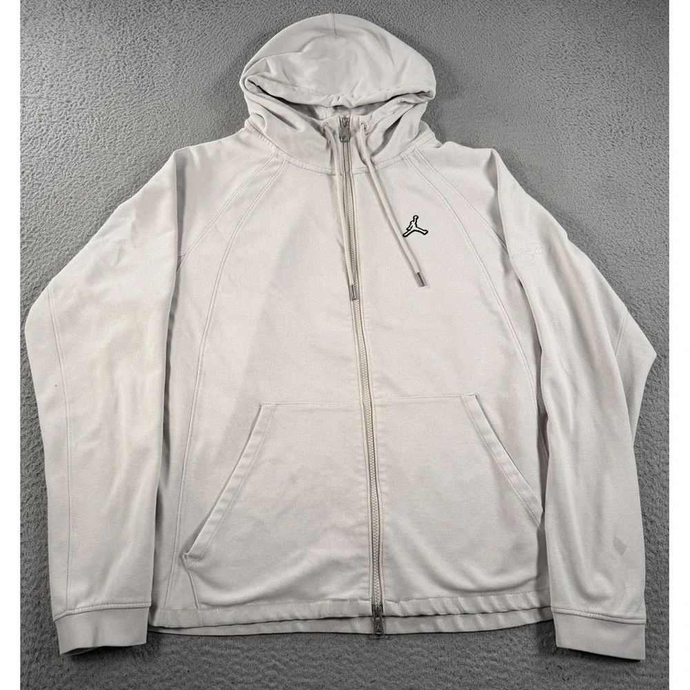 Nike Jordan Essentials Hoodie Warmup Jacket Mens Large White DJ0886-104