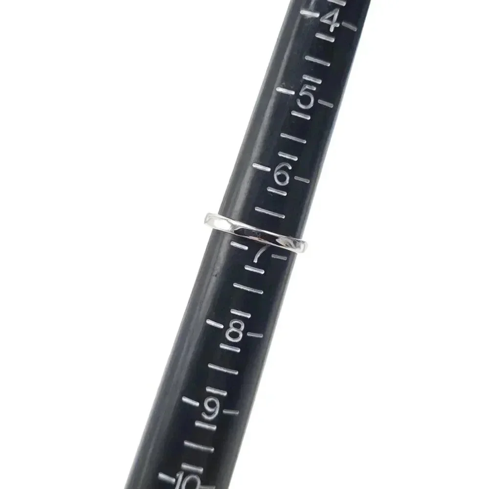 925 Sterling Silver Set of Two Red and Green Stone Band Rings Size 7 Vintage