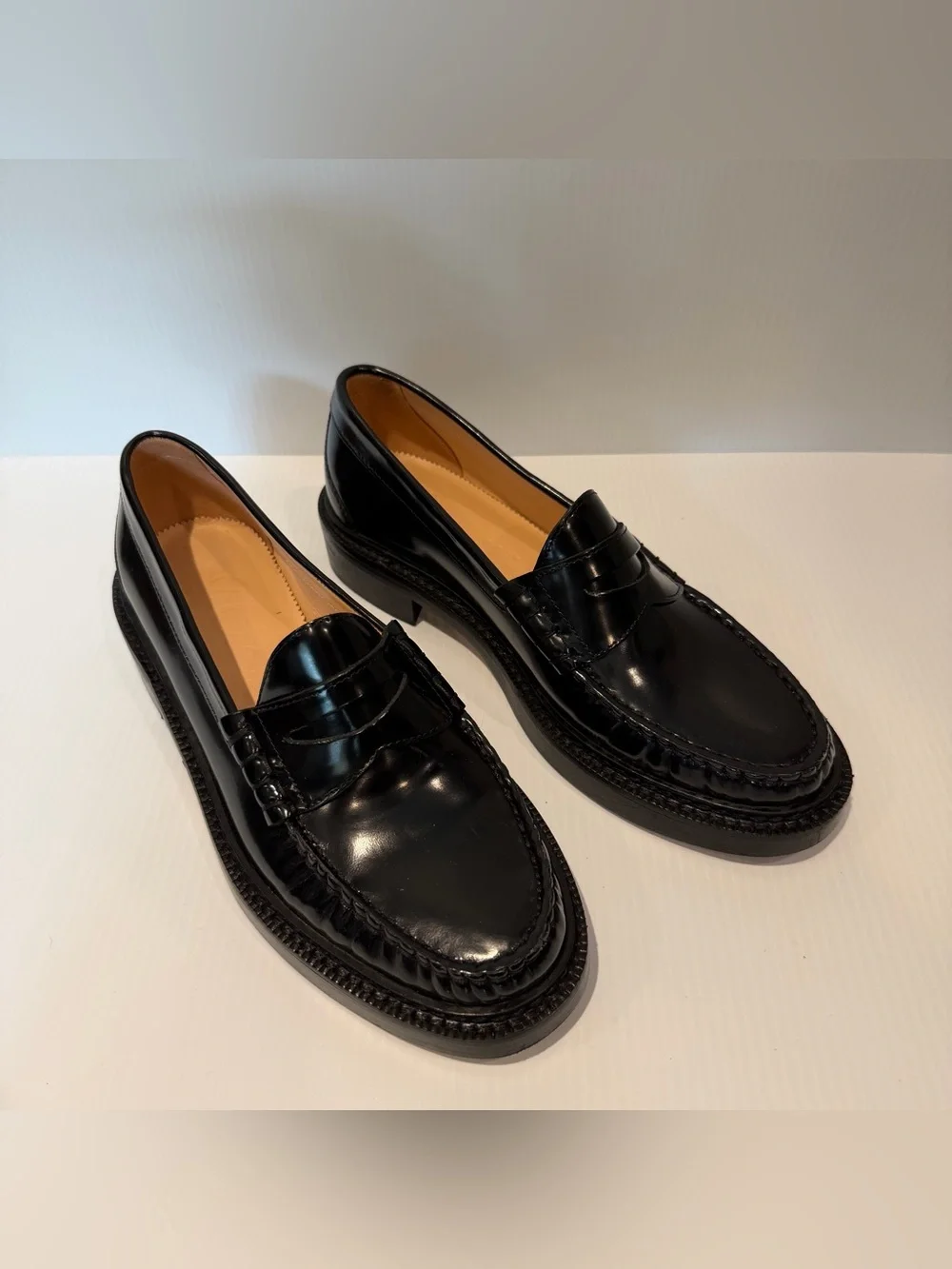 J. Crew Rowan Black Leather Penny Loafers