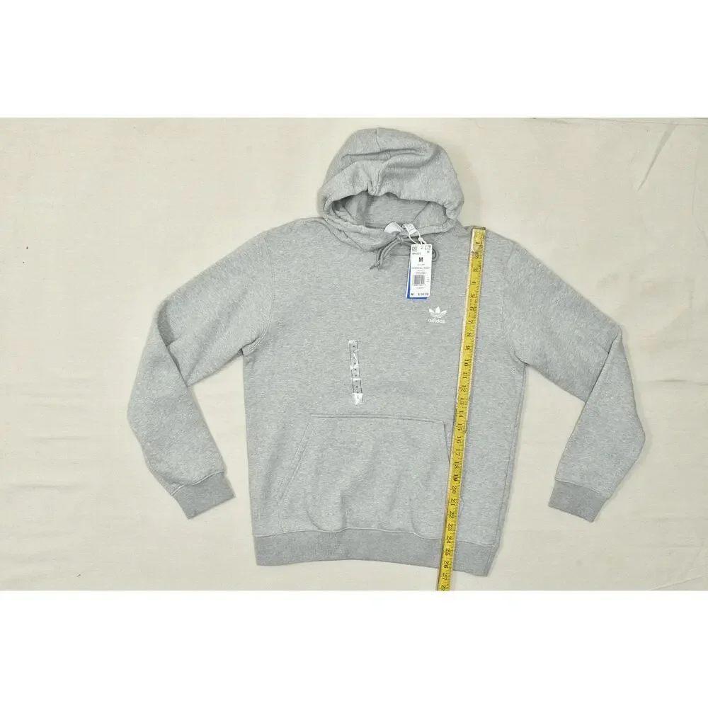 Adidas Men's Regular Size M Gray Essential Hoody Sweatshirt Trefoil NEW IM4525