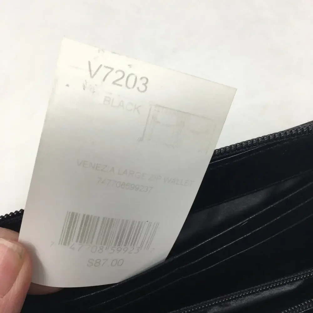 Brighton NWT Venezia Black Leather Zip Wallet