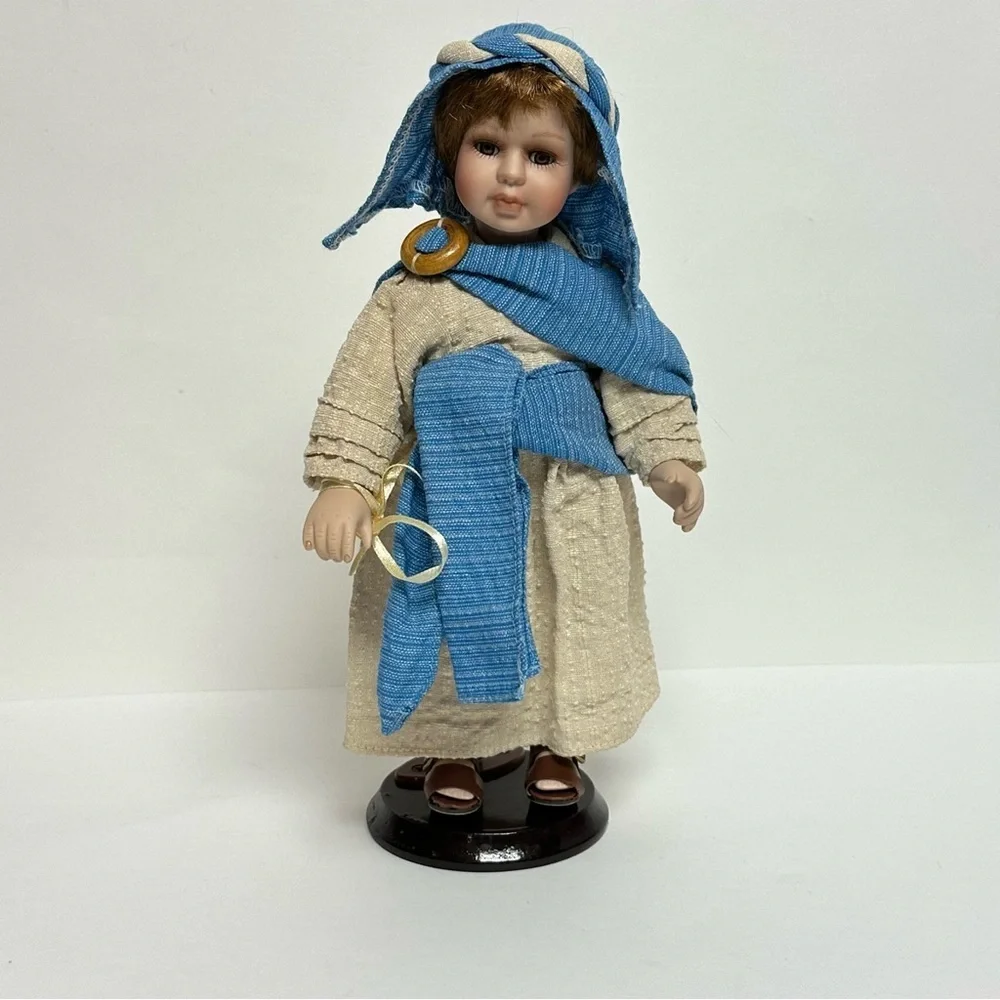 Seymour Mann Shepherd Doll with Stand 11 in.