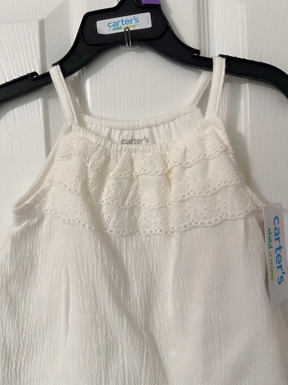 Carter's White Baby Girl Ruffle Tank Dress