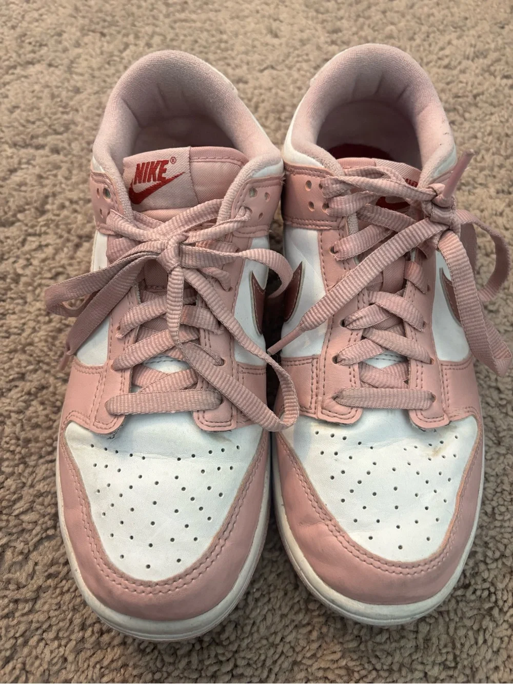 Nike Kids Pink, White & Red Low-Top Sneakers