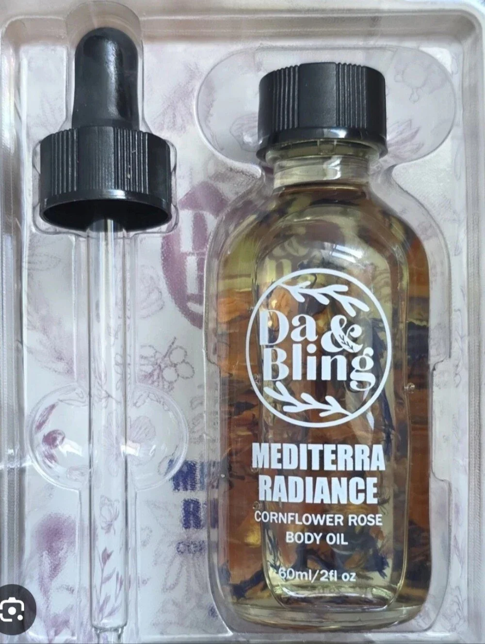 Mediterra Radiance Cornflower Rose Almond Body Oil With Crystals