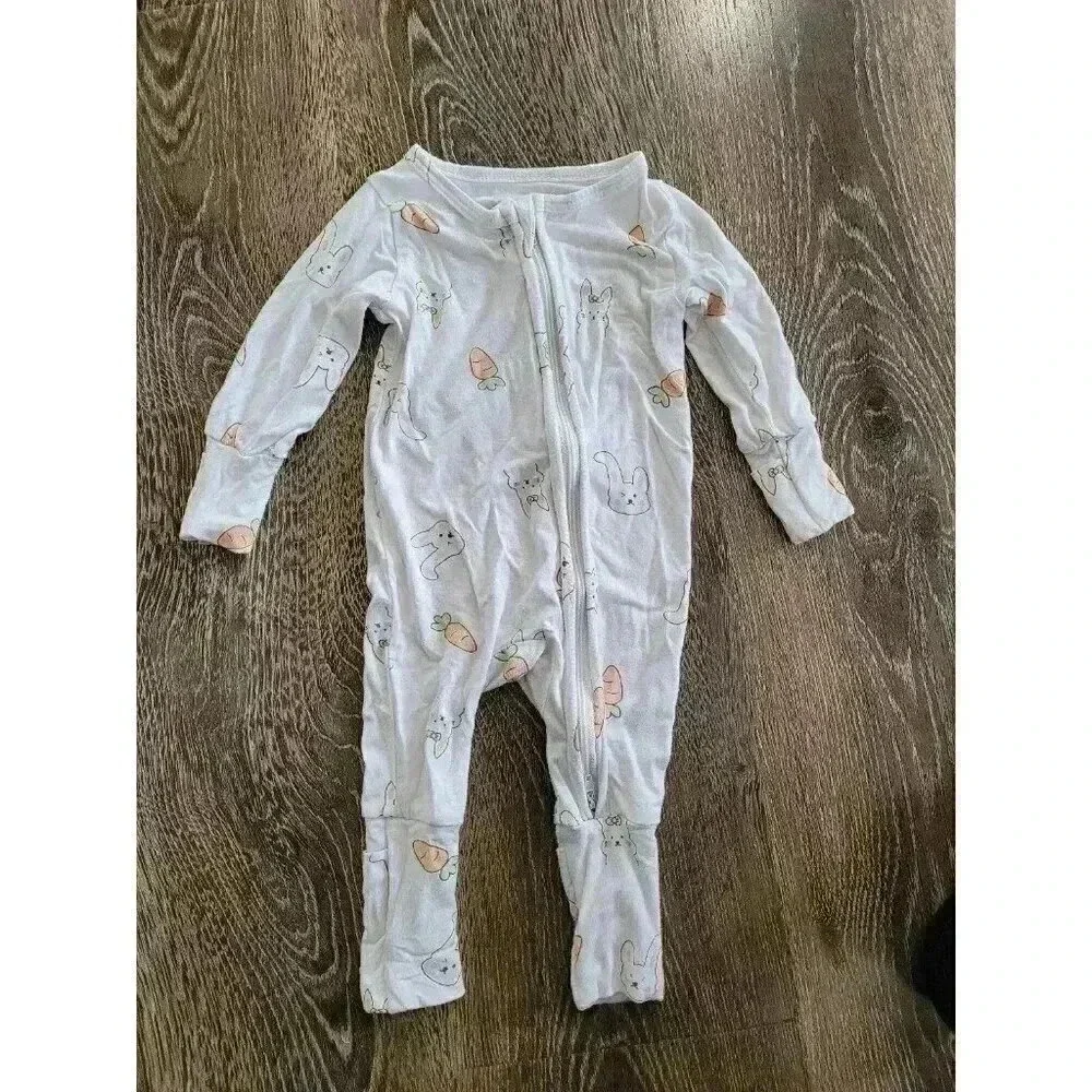 Bamboo Easter bunny baby pajamas pjs size 0-3‎ months #5