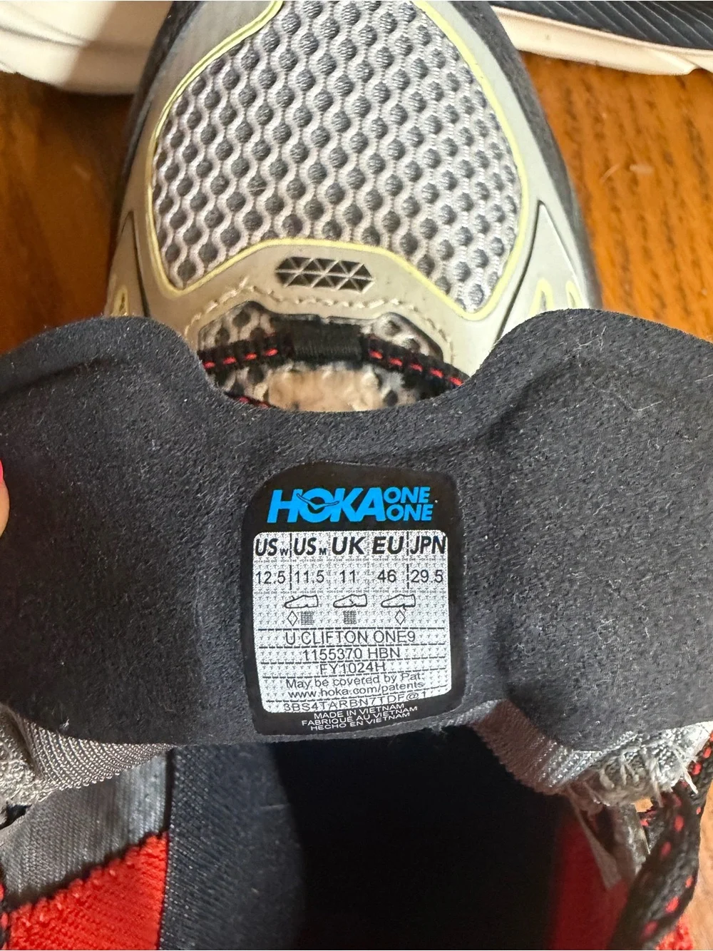 Brand new Hoka One One Men's Athletic Shoes in Gray, Black and Red