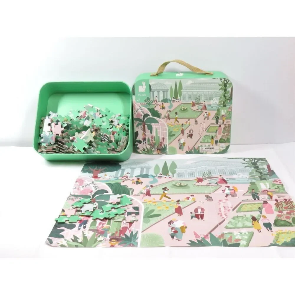 Janod 200 PC Botanical Garden Floor Puzzle Designed in France Ages 7+ Travels