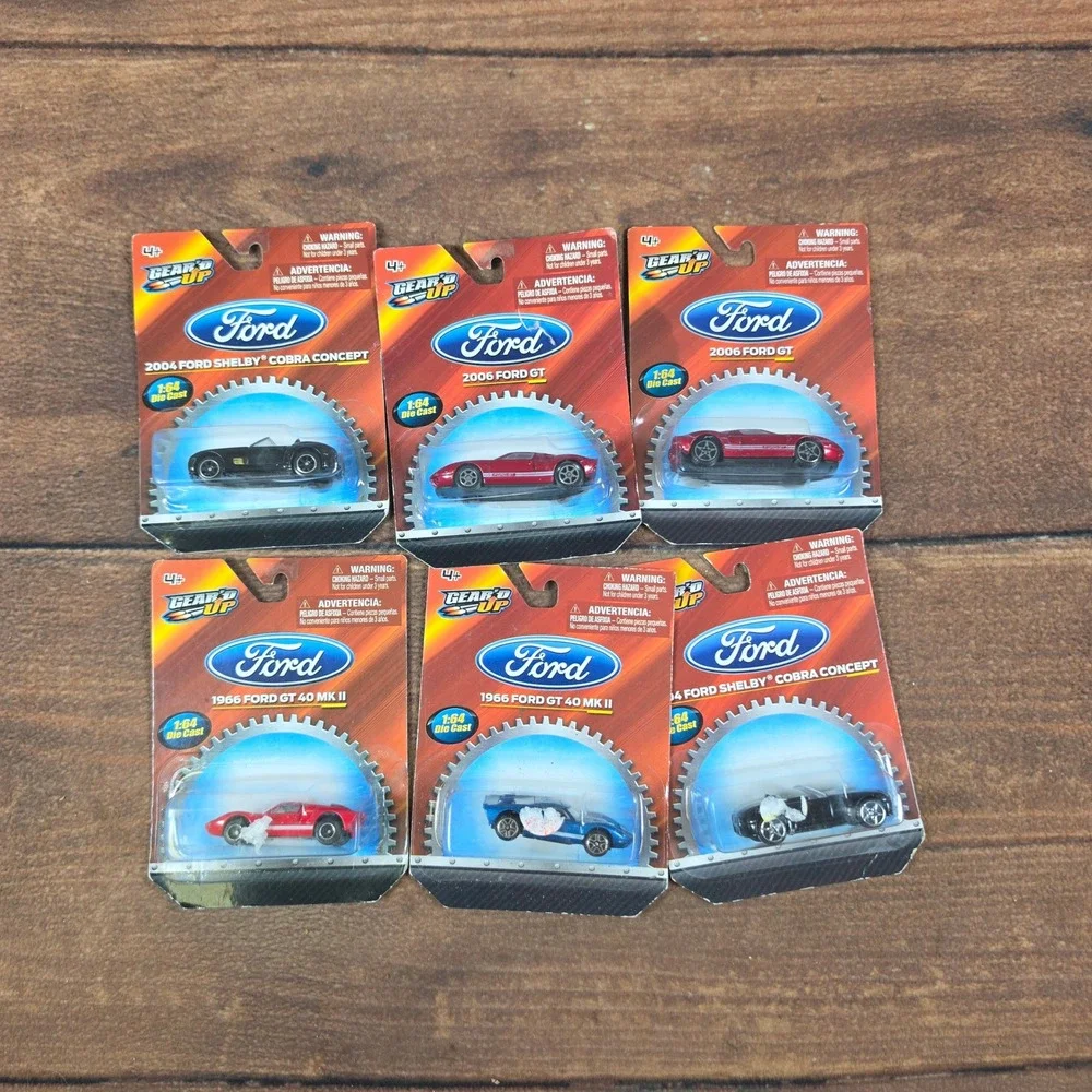 Gear'd Up Diecast Cars Kids 1:64 Multicolor Good Ford Shelby GT40 Lot of 6