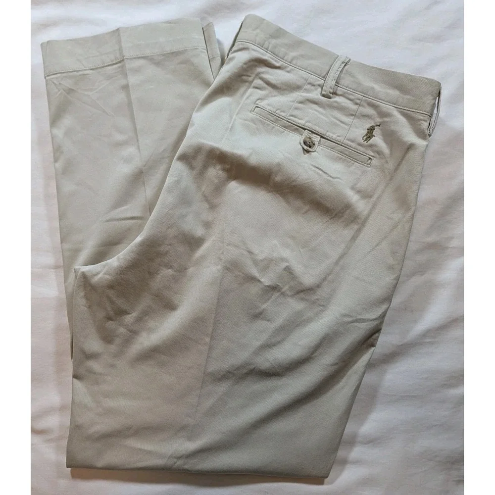 Polo Ralph Lauren The Polo Chino Pants Mens 40x30 Khaki Stretch Straight Fit