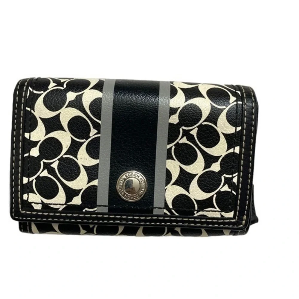 Coach black and white wallet