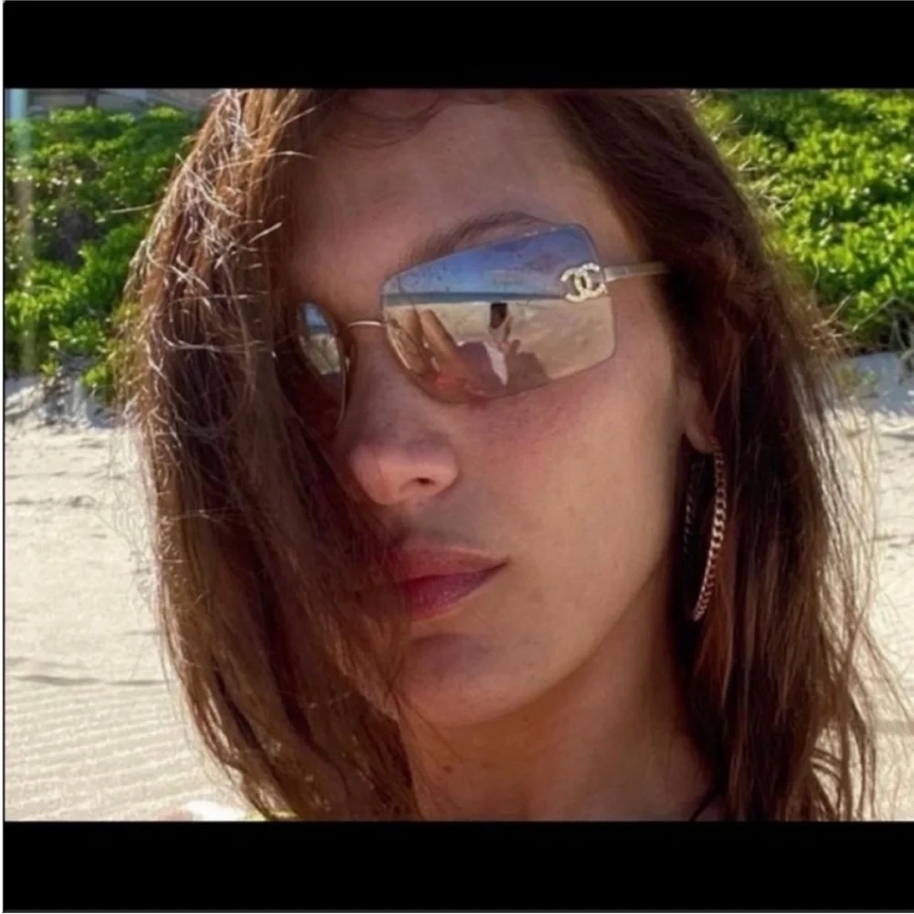 Like New✨CHANEL Gold vintage sunglasses Swarovski crystal CC’s