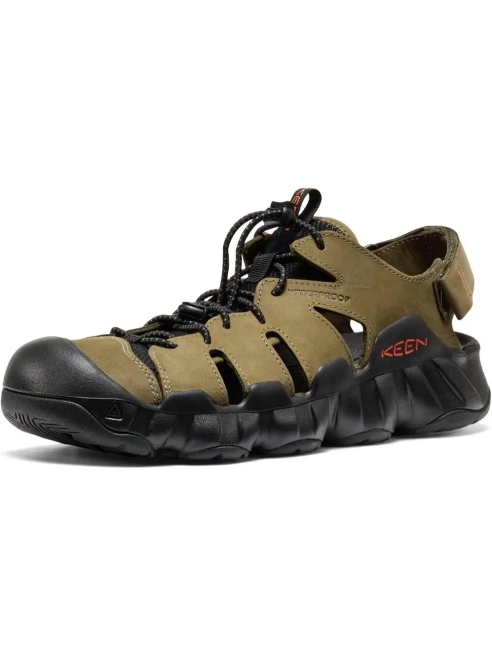 Men's Dark Olive Black Hyper port Closed Toe Breathable Easy On Sandal Shoes