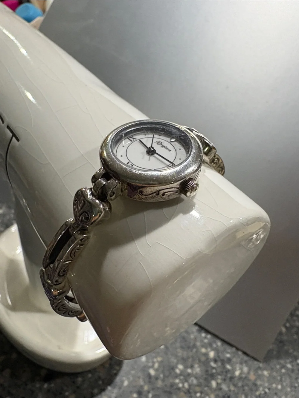 Brighton  Pompeii heart Silver-Tone Engraved Bracelet Watch