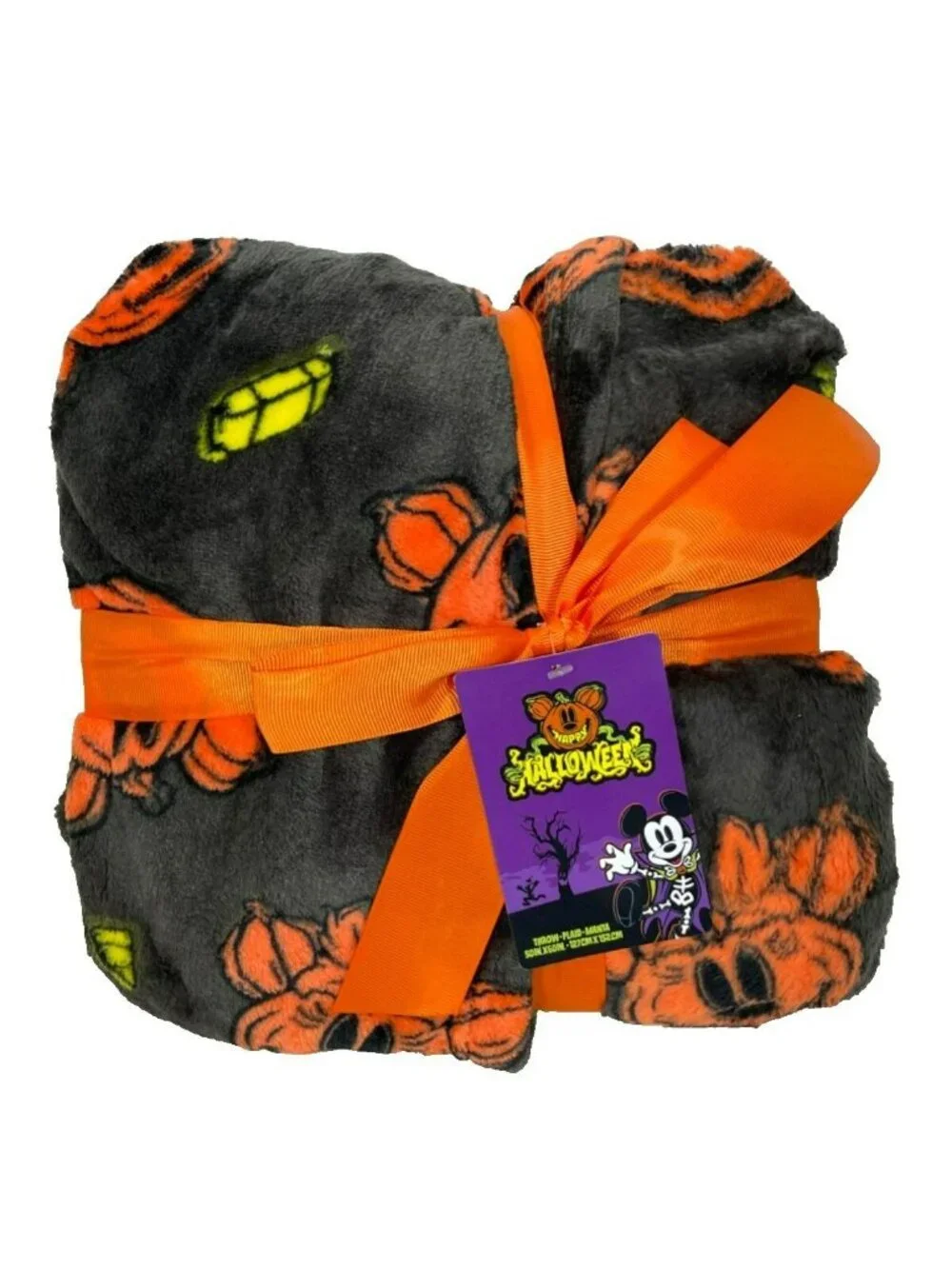 Disney Mickey & Minnie Halloween Plush Throw Blanket 50