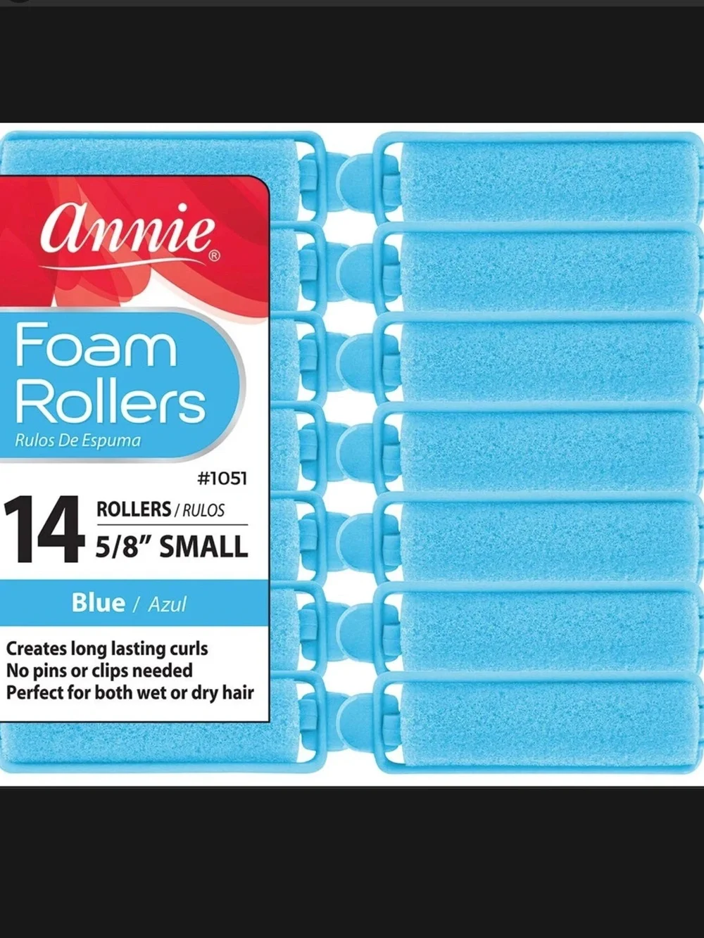 Annie Blue Foam Hair Rollers - Pack of 14 Small new in package