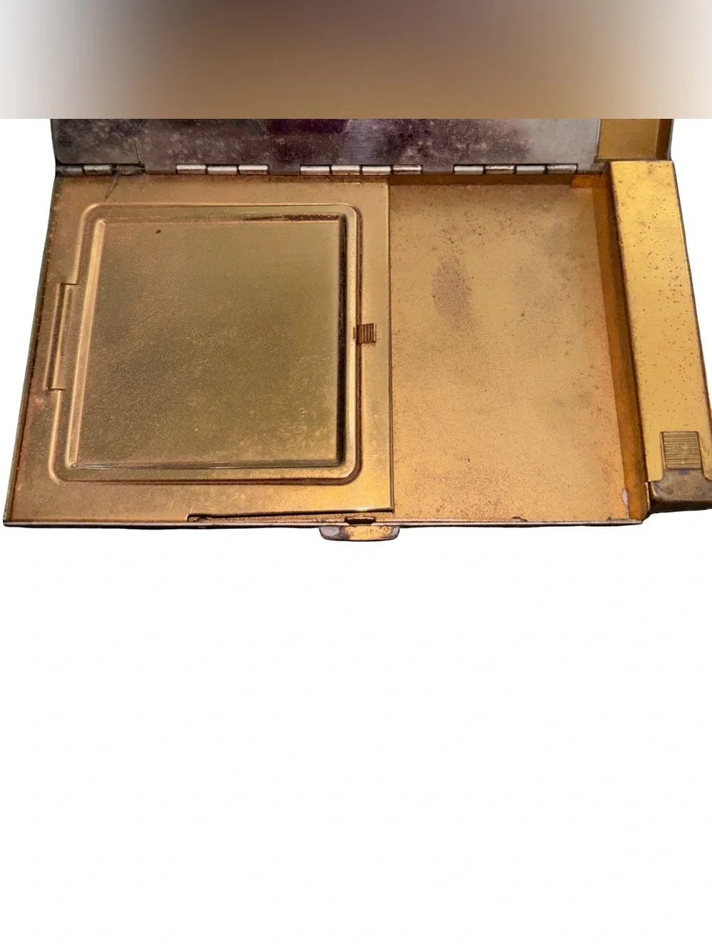 Vintage Volupte‎ Compact Mirror Lipstick Holder Beautiful Two-Tone Silver & Gold