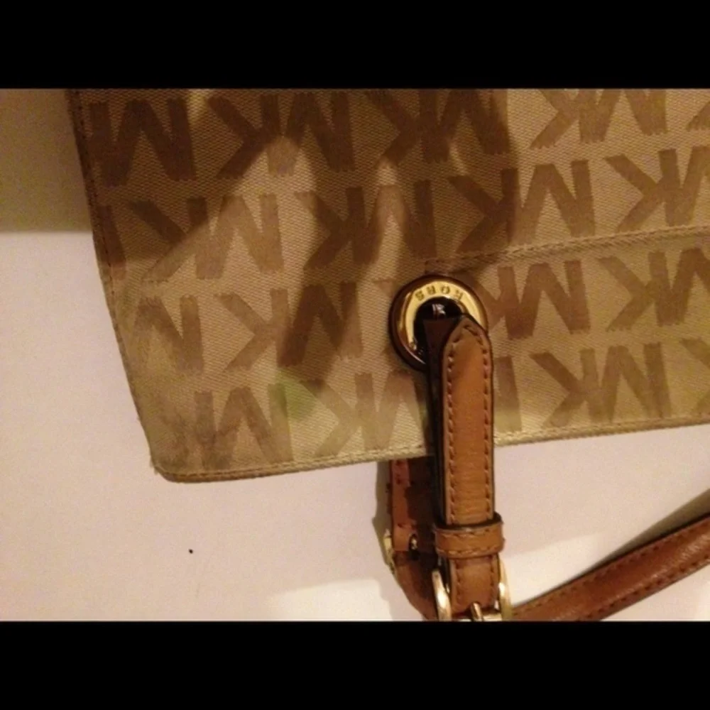Gold Michael Kors monogram tote
