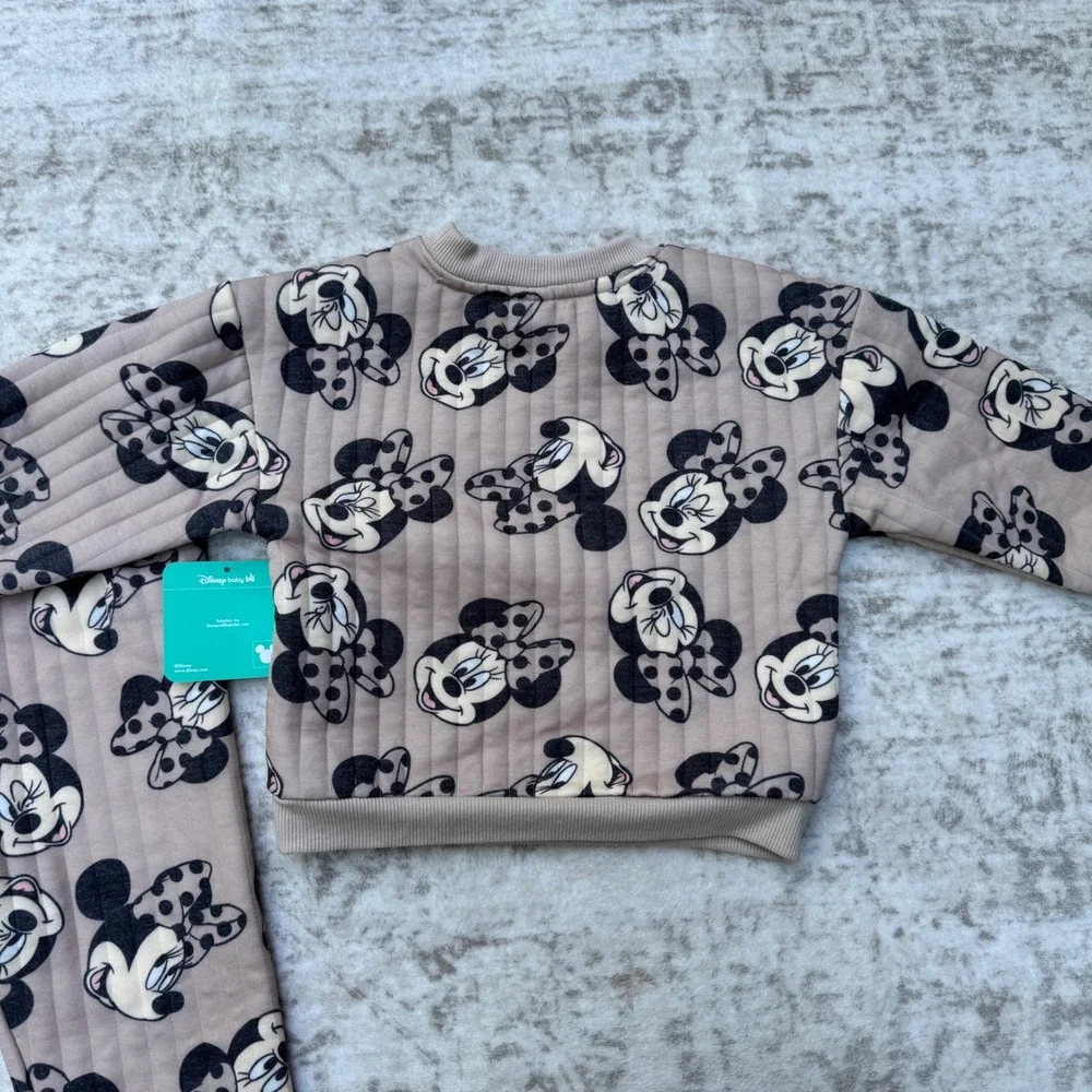 Disney sweatshirt tan polka