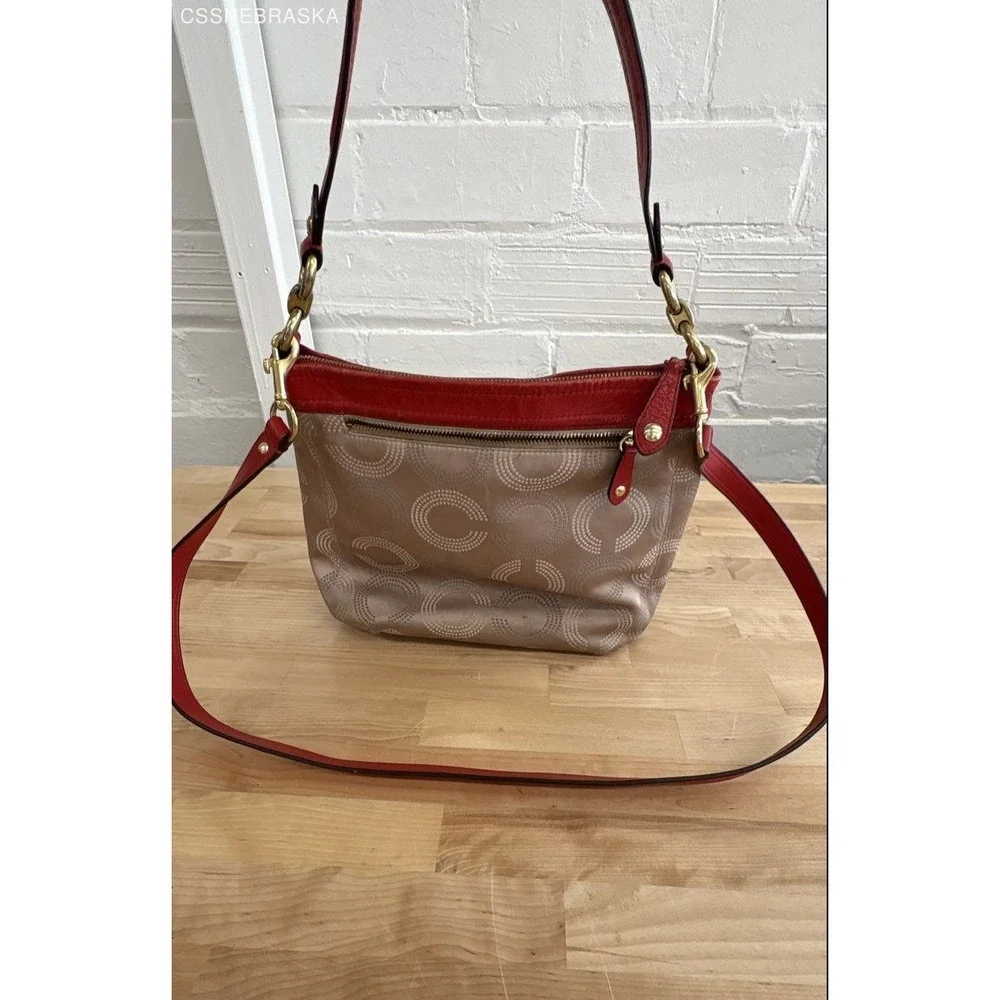 Coach beige red
