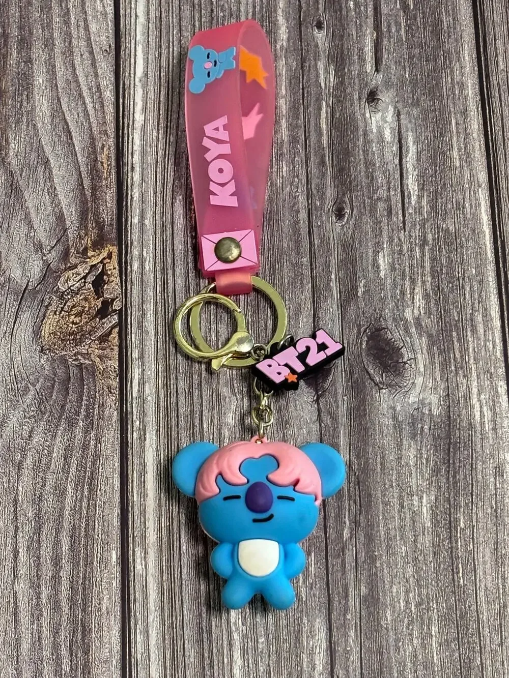 BTS Cute BT21 Kpop Characters Doll Fancy Heavy Silicone Lanyard Charm keychain