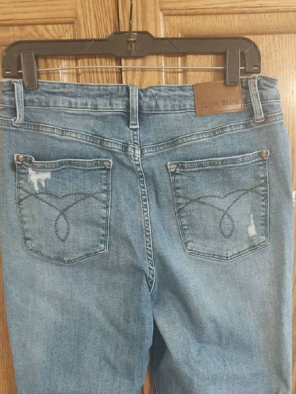 Judy Blue Distressed Crop Wide Leg Frayed Hem Jeans Size 13/31 Blue JB88475