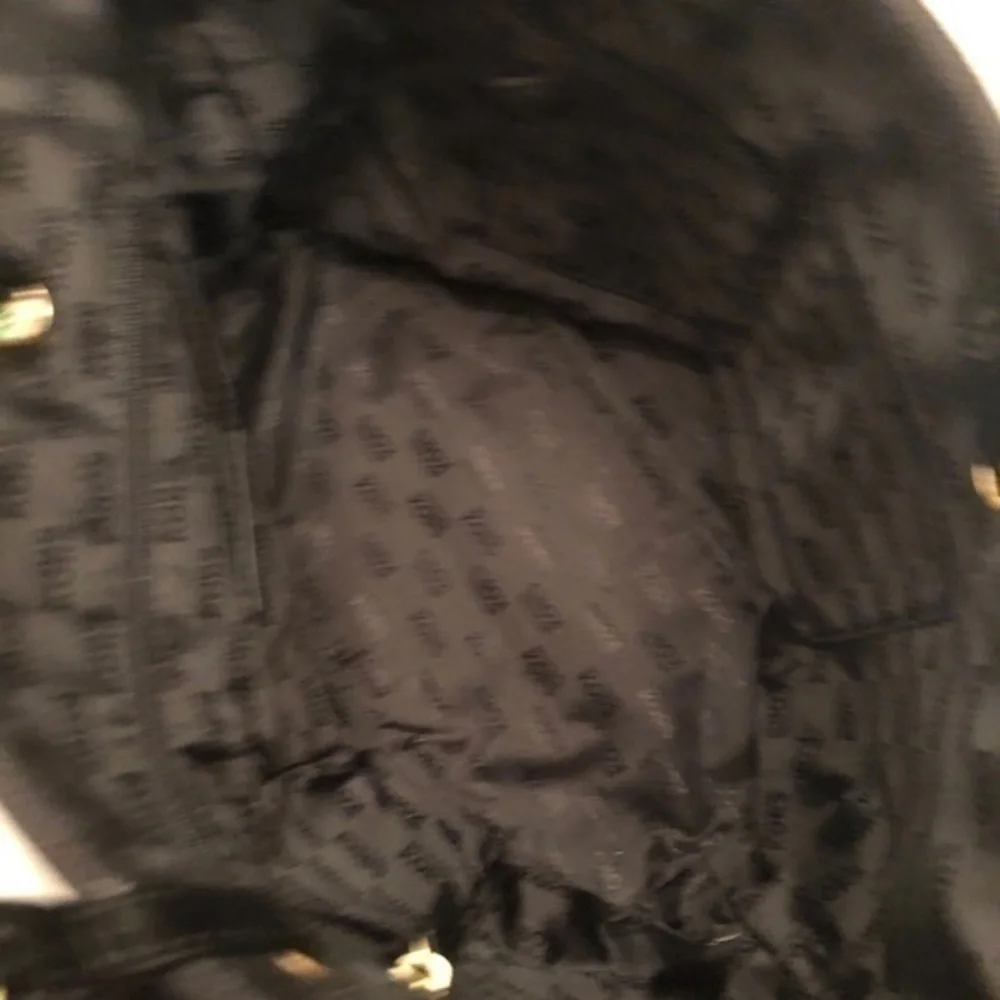 Michael kors black canvas tote bag