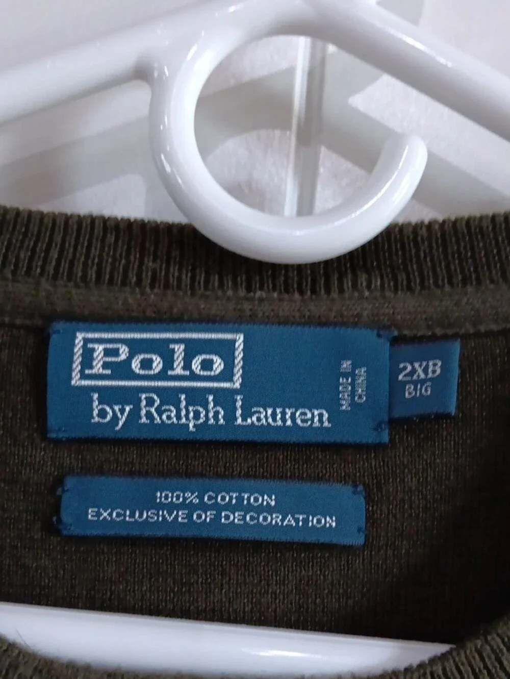 Polo Ralph Lauren 2XB Big Crewneck Sweatshirt Olive Green Red Pony Classic