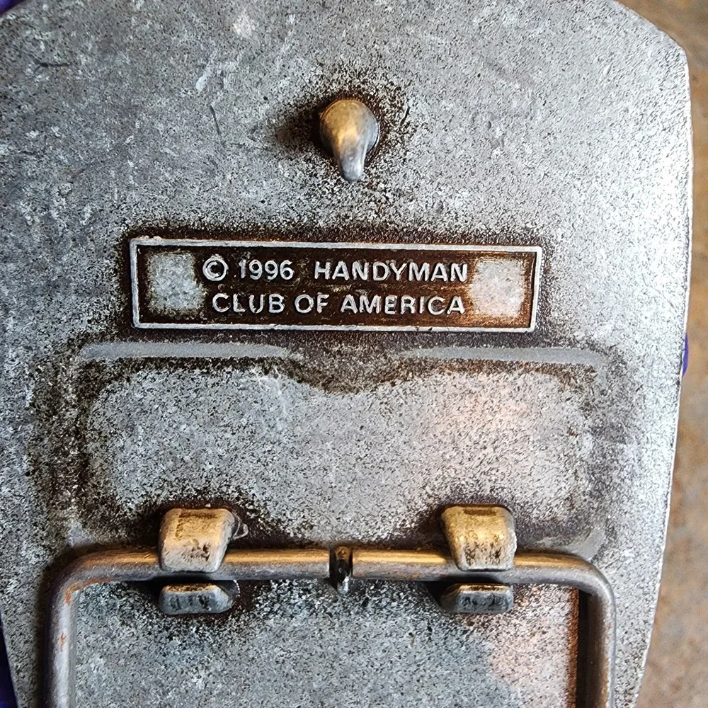 1996 Belt Buckle Handyman Club Of America Life Member Hammer Vintage