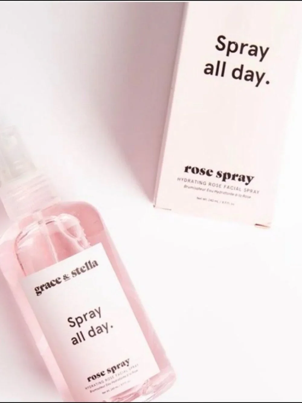 Grace & Stella Spray All Day Rose Spray Hydrating Rose Facial Spray 8.11 oz