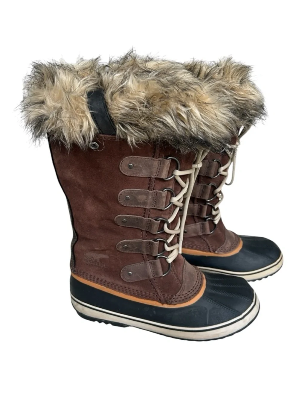 Sorel Joan of Arctic Waterproof Winter Boots Brown Black Snow Boots Size 10