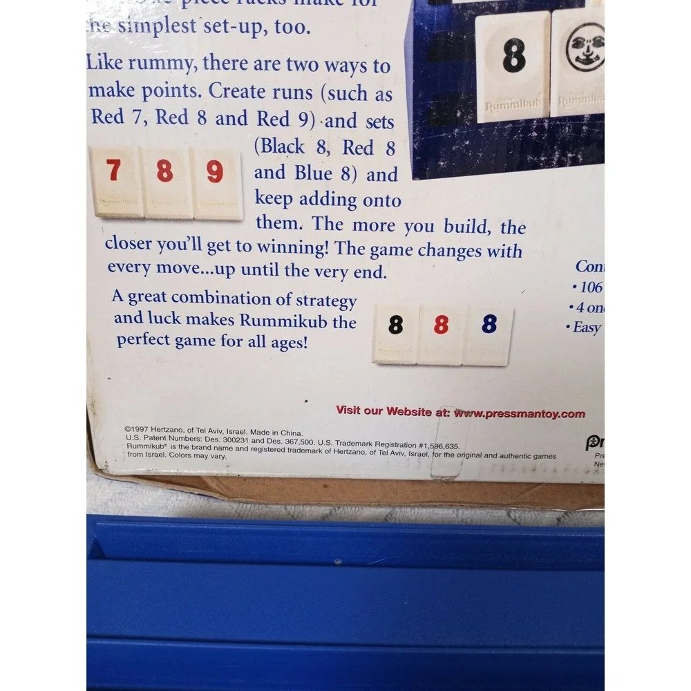 The Original Rummikub Game by Pressman 1997 Edition 100% Complete Ages 8+ #0400D