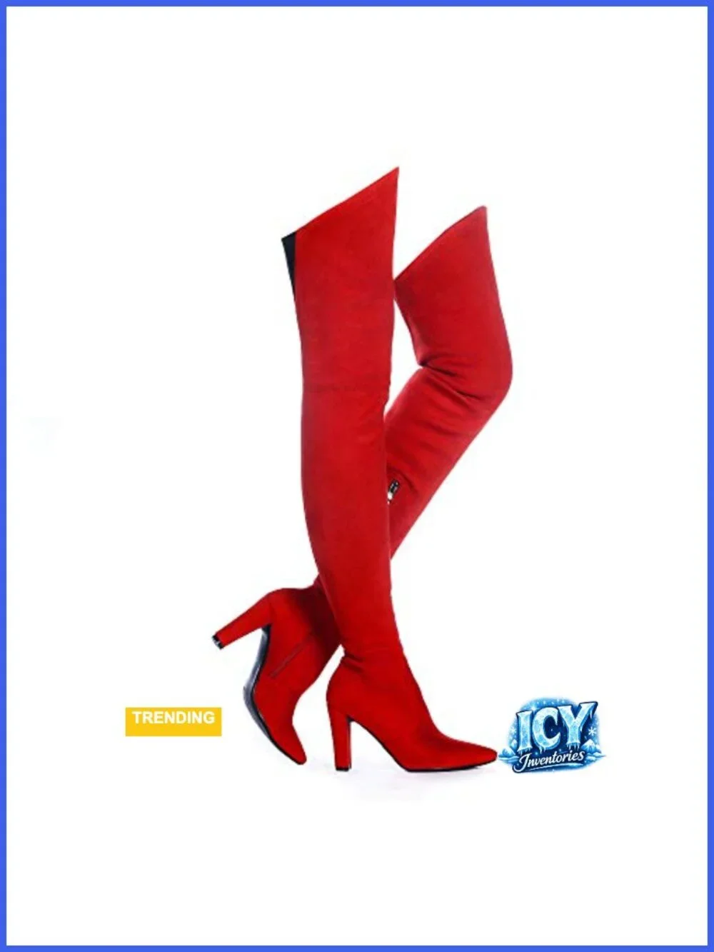 Stretch Suede Chunky Heel Over The Knee Boots Thigh High